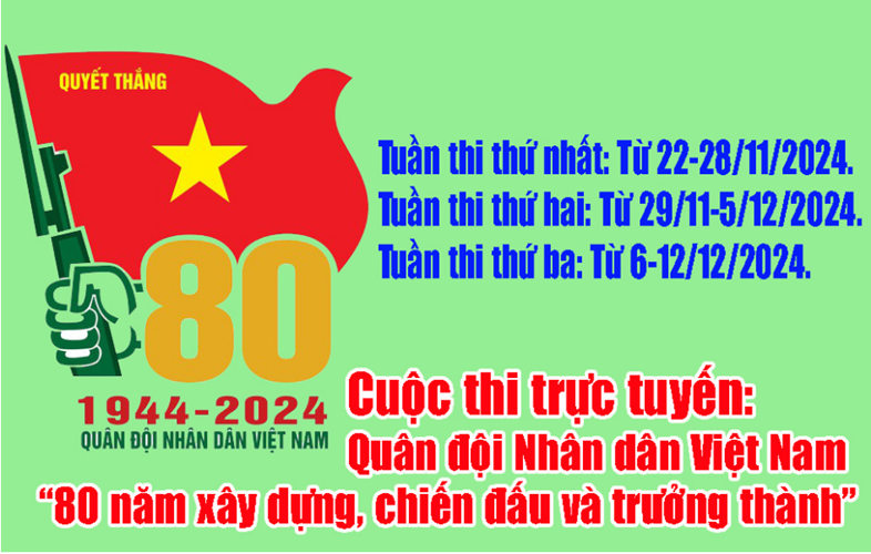 Công văn 133-CV/BTGDUK ngày 18/11/2024 về việc hưởng ứng Cuộc thi trực tuyến “Quân đội Nhân dân Việt Nam 80 năm xây dựng, chiến đấu và trưởng thành”